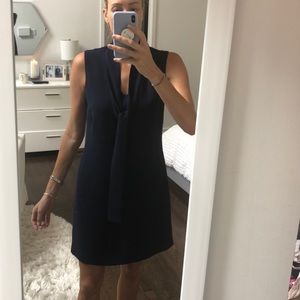 Navy sheath dress with fun ties!